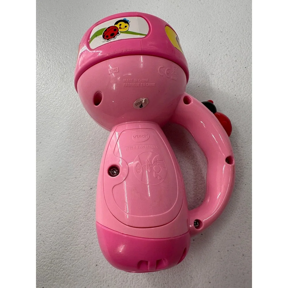 VTech Spin and Learn Color Flashlight Pink Toddler Toy Musical Stuffed Animal
